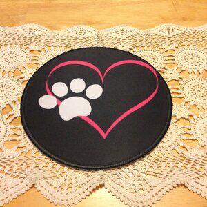 Computer Accessory, Cute Pet Paw and Heart Mouse Pad